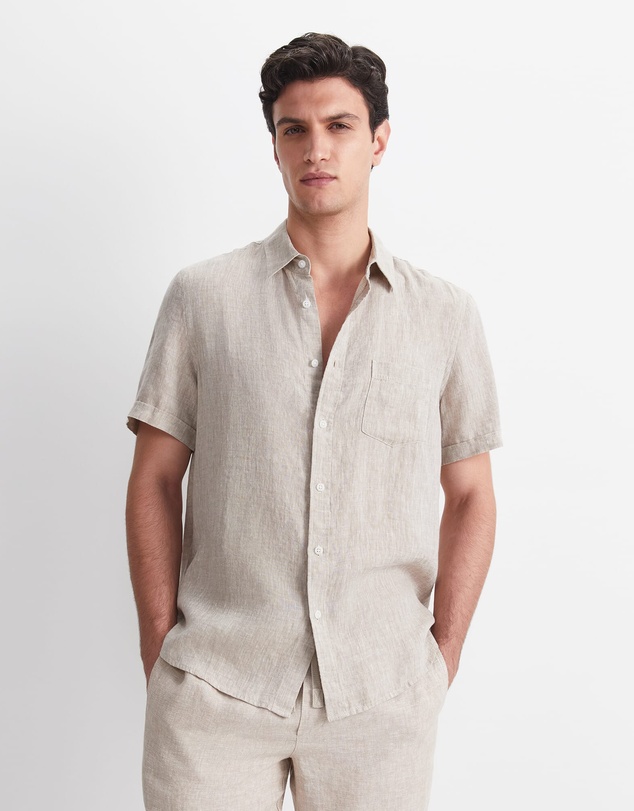 Sportscraft - Short Sleeve Yarn Dyed Linen Shirt