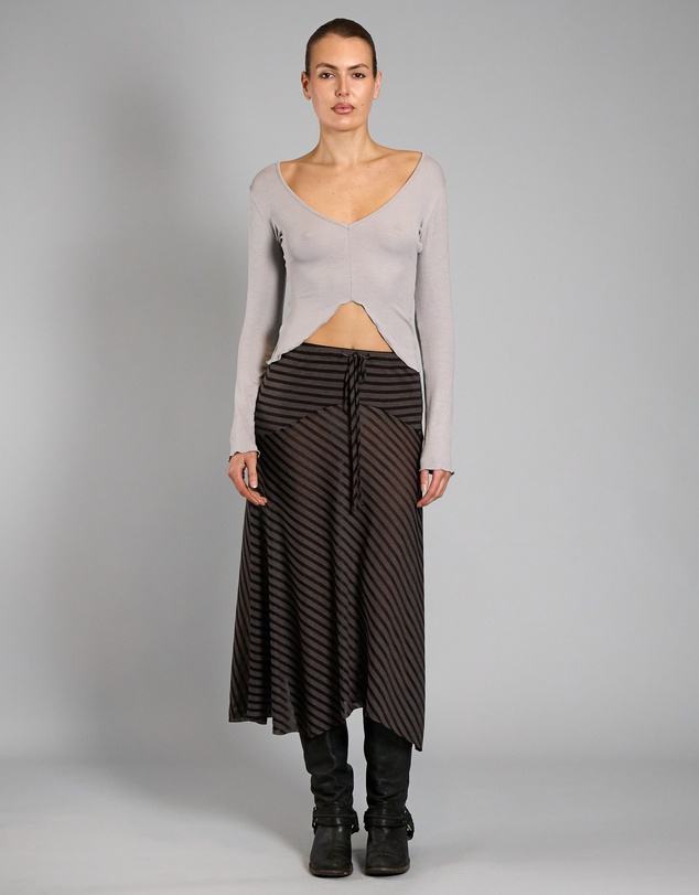Love and Nostalgia - Rosie Rib Top - Grey