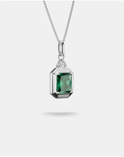 THOMAS SABO - THOMAS SABO Necklace with Green Octagon Stone Pendant