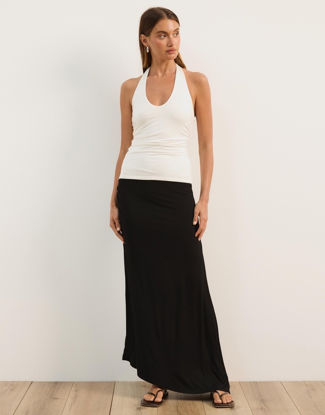 Atmos&Here - Tara Jersey Maxi Skirt with Gathers