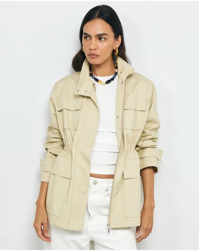 AERE - Rory Organic Cotton Funnel Neck Jacket