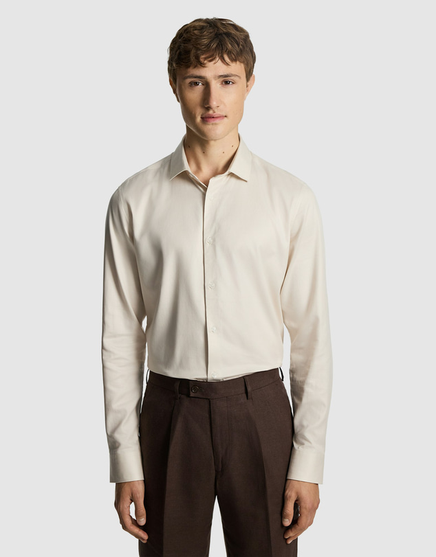 yd. - Clubman Pure Cotton Twill Slim Fit Dress Shirt