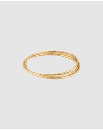 Elli Jewelry - Bangle Trio 925 Sterling Silver Gold-Plated