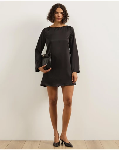 Atmos&Here - Mirelda Satin Lace Mini Dress
