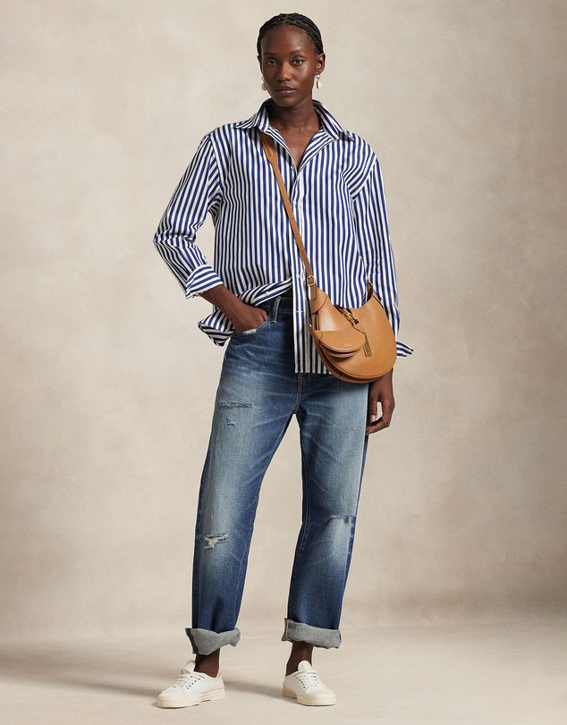 Polo Ralph Lauren - Oversize Fit Striped Cotton Shirt - The ICONIC Exclusive