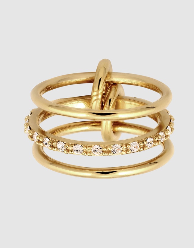 Elli Jewelry - Ring Women Elegant Crystals 925 Sterling Silver Gold Plated