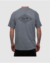 Killer Speed Co. - Killer Speed Co. Men Lockup Tshirt Relaxed Fit Crew Neck Heather/Grey