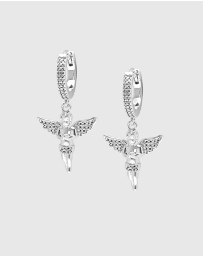Nialaya Jewellery - Women's Silver Angel Earrings