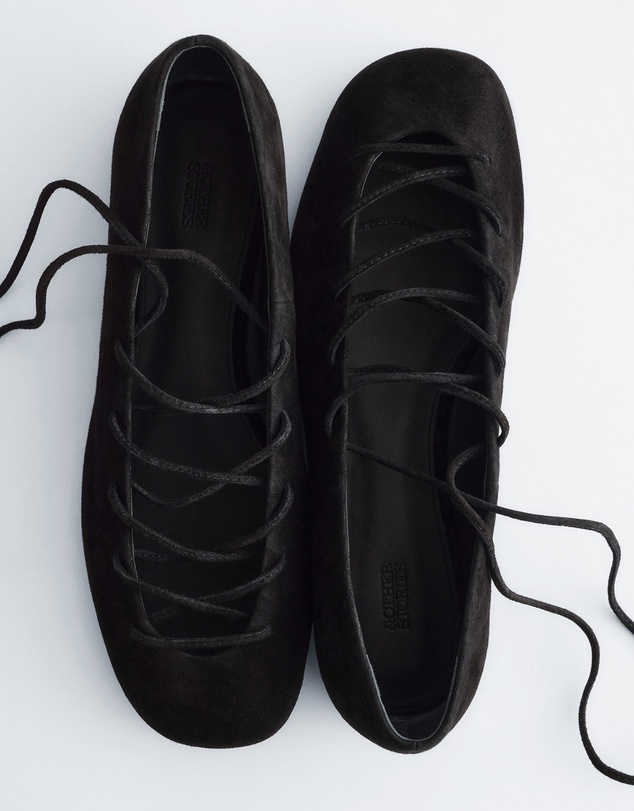 & Other Stories - Lace-Up Leather Ballerina