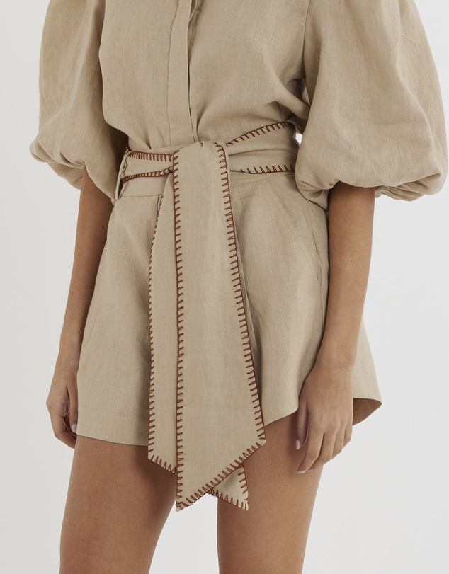 Amelius - Chloe Stitch Detail Linen Short