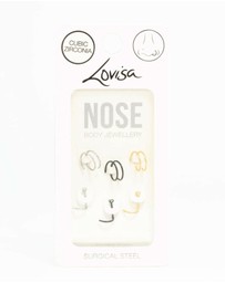 Lovisa - Mixed Surgical Steel Nose Ring & Stud 6-Pack