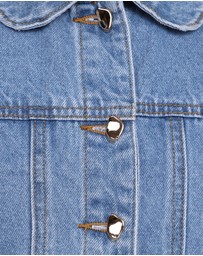 Petal & Pup - Faven Cropped Denim Jacket - Mid Blue