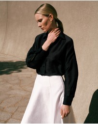 Trenery - Linen Silk Resort Shirt in Black