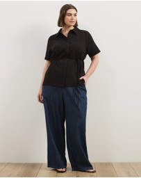Atmos&Here Curvy - Aveline Tie Back Shirt