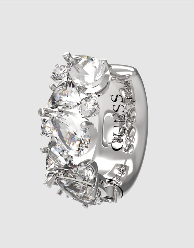 GUESS - Silver-Tone Wonderlights Huggie Earrings