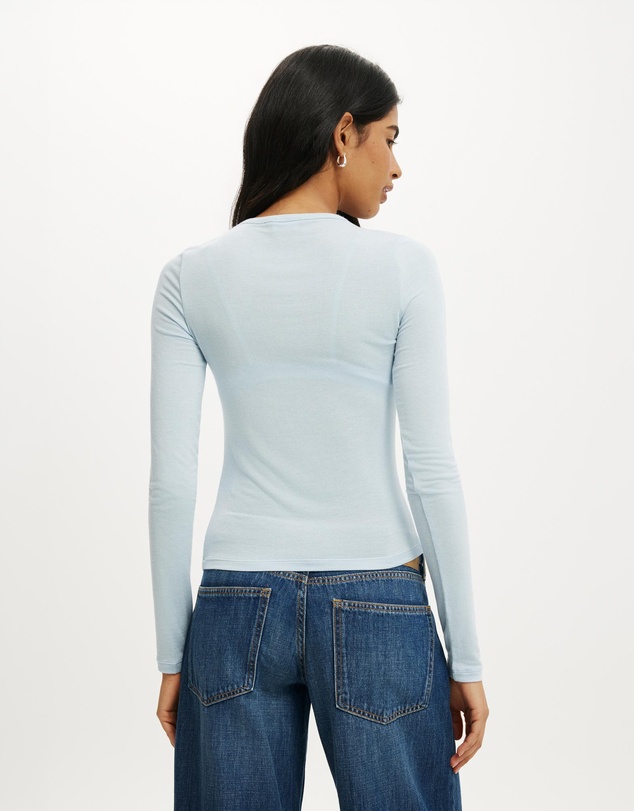 Cotton On - Sheer Layer Crew Long Sleeve Top