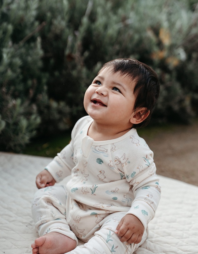 Purebaby - Printed Zip Growsuit-Kids-Babies