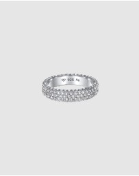 Elli Jewelry - Ring with Stones Crystals 925 Sterling Silver