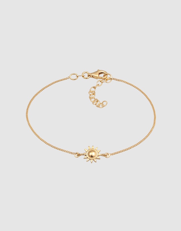 Elli Jewelry - Bracelet Sun 925 Sterling Silver Gold-plated