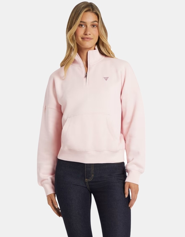 GUESS Jeans - GUESS JEANS Half-Zip OS Mini Triangle Sweatshirt