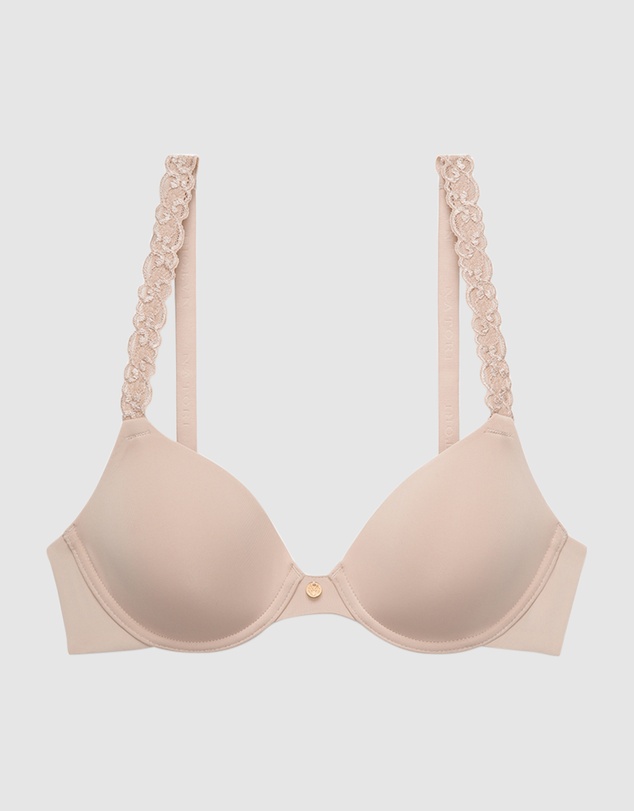 Natori - Pure Luxe Lace Strap Smooth Contour T-Shirt Bra
