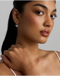 Michael Hill - Heart Charm Sleeper Earrings in Sterling Silver