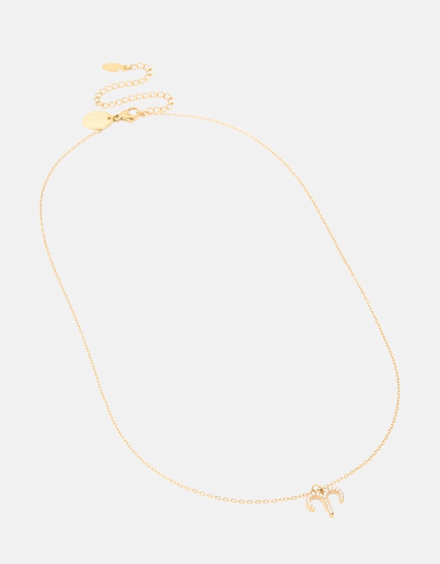 Lovisa - Waterproof Gold Plated Stainless Steel Cubic Zirconia Aries Zodiac Sign Necklace