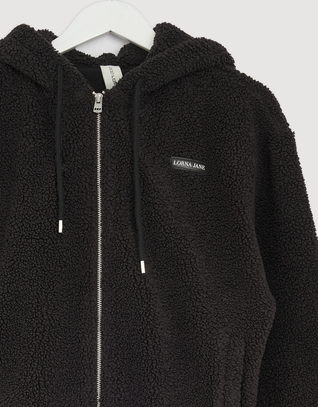 Revibe - Repaired Lorna Jane Field Teddy Zip Through Hoodie - AU 8