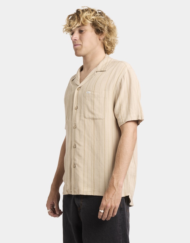 RVCA - Mens Exotica Stripe Short Sleeve Shirt
