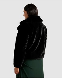 Forever New Curve - Anara Curve Panelled Faux Fur Coat