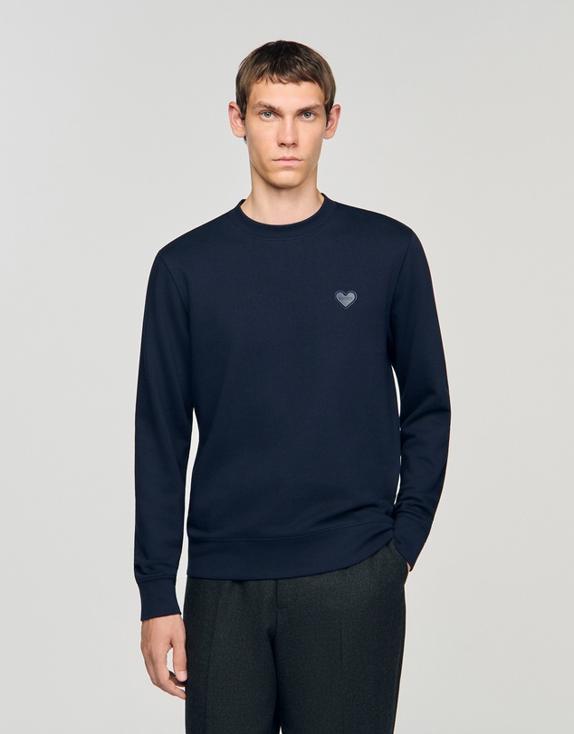 Sandro - Single Coeur Crewneck Sweatshirt