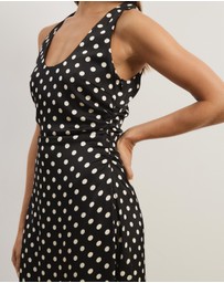 Atmos&Here - Lowen Satin Polka Dot Midi Dress