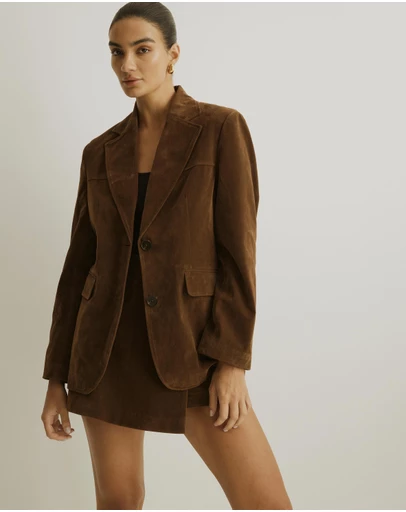 Atmos&Here - Ivy Oversized Suede Jacket
