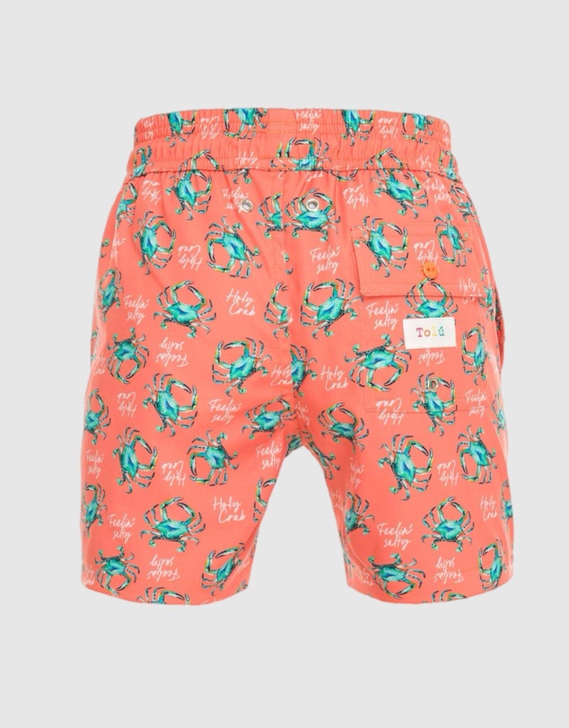 Tolu Australia - Boys Orange Swim Shorts With Crabs
