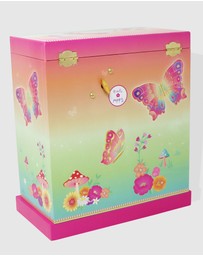 Pink Poppy - Rainbow Butterfly Large Music Box