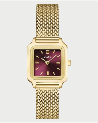 Cluse - CLUSE Gracieuse Mini, Mesh, Dark Cherry, Gold Colour