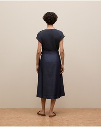Trenery - Denim Wrap Skirt in Indigo Rinse