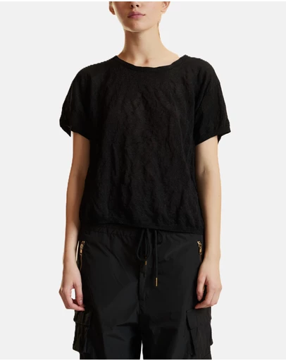Cynthia Rowley - Crinkle Knit Short Sleeve Top
