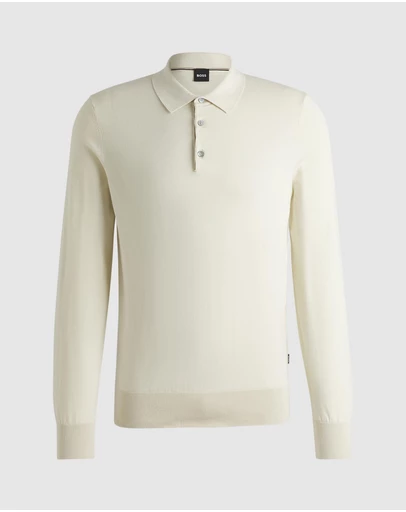 BOSS - Cotton Sweater With Polo Collar