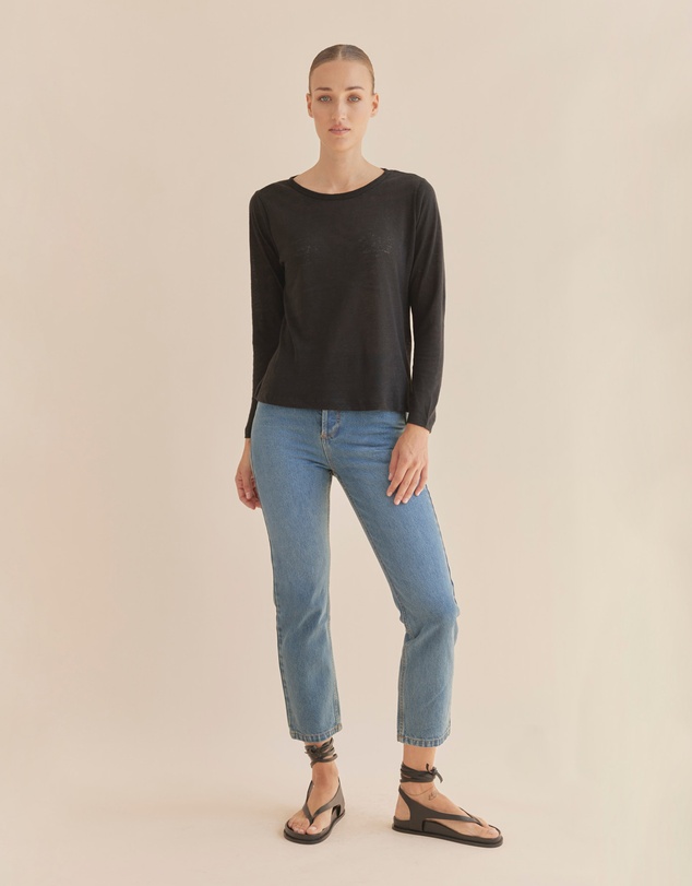 Amelius - Priya Long Sleeve Linen Jersey Top