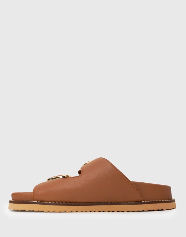 Betts - Wider Fit Hush Leather Buckle Slides