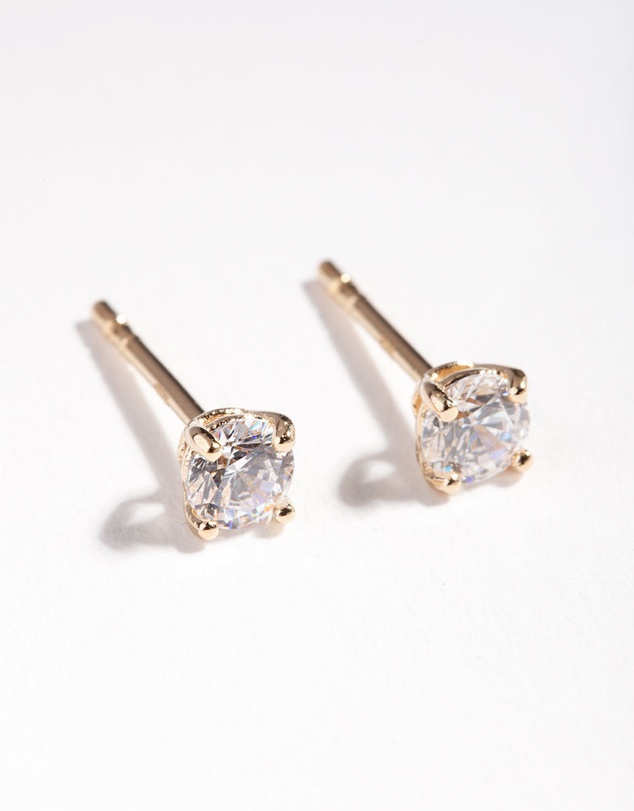 Lovisa - Gold Plated Sterling Silver Cubic Zirconia 1/4 Carat Stud Earrings