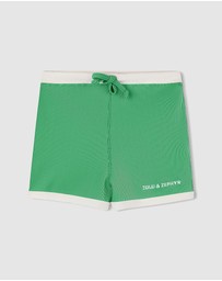 Zulu & Zephyr Mini - Mini Stripe Rib Surf Shorts - Kids-Teens