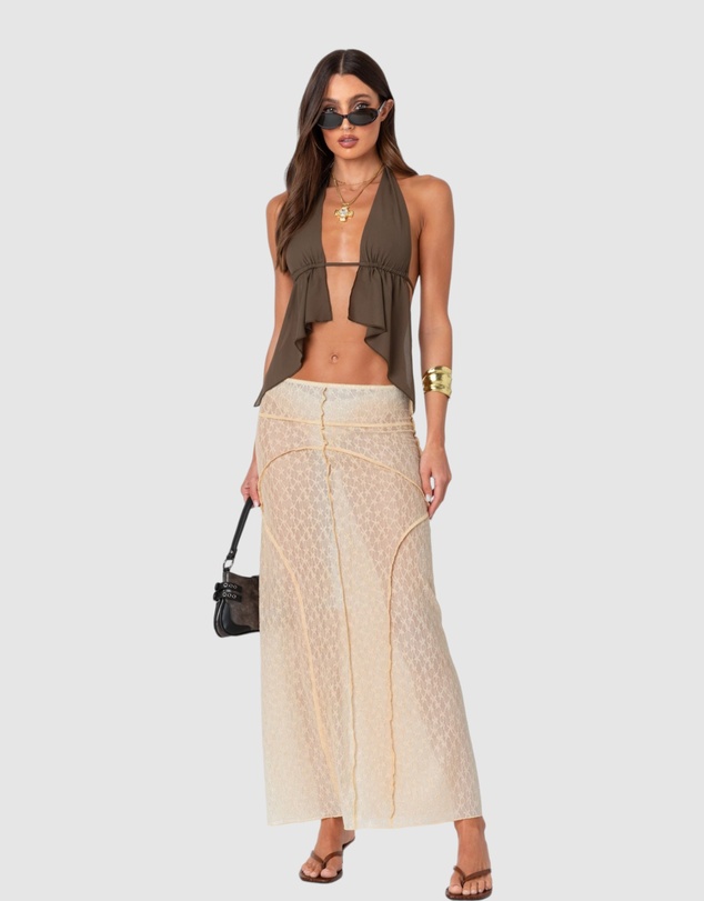 EDIKTED - Inside Out Sheer Lace Maxi Skirt