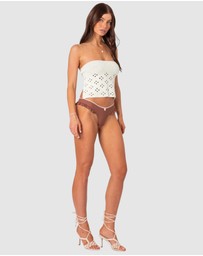 EDIKTED - Niki Crochet Strapless Top