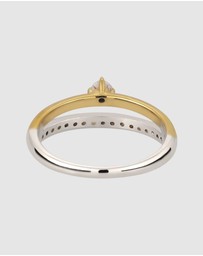 Elli Jewelry - Ring Women Engagement Elegant Zirconia 925 Sterling Silver Gold Plated Bicolor
