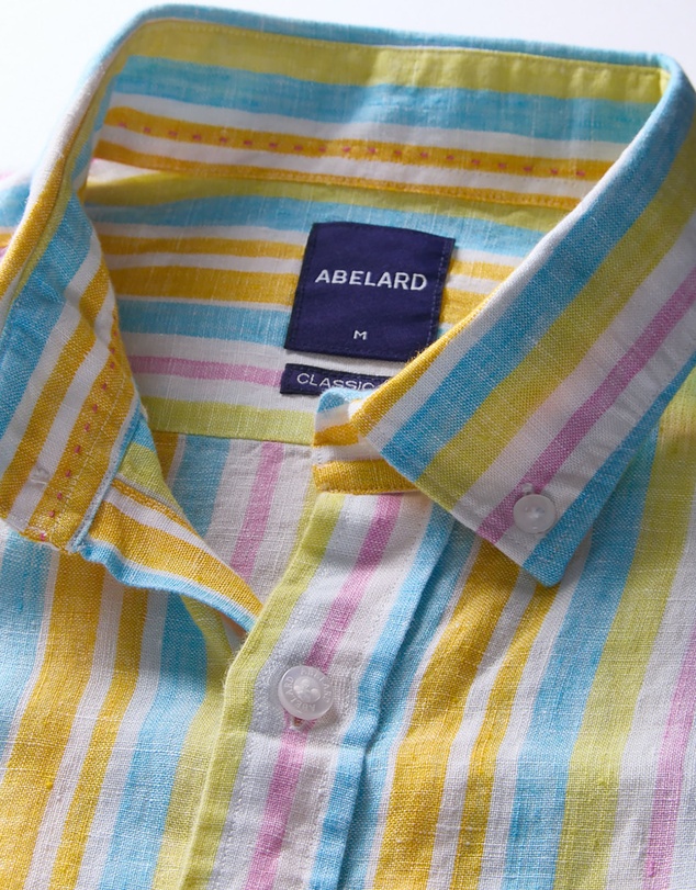 Abelard - San Michaele Linen Stripe Classic Fit Shirt