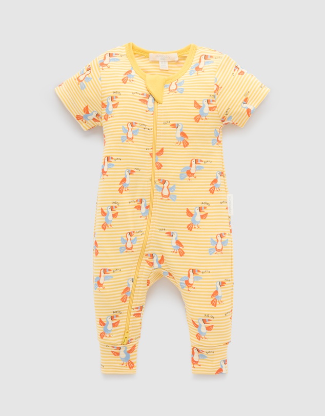 Purebaby - Rib Short Sleeve Growsuit -Kids-Babies