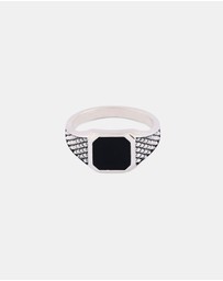 Serge DeNimes - Silver Onyx Armour Ring
