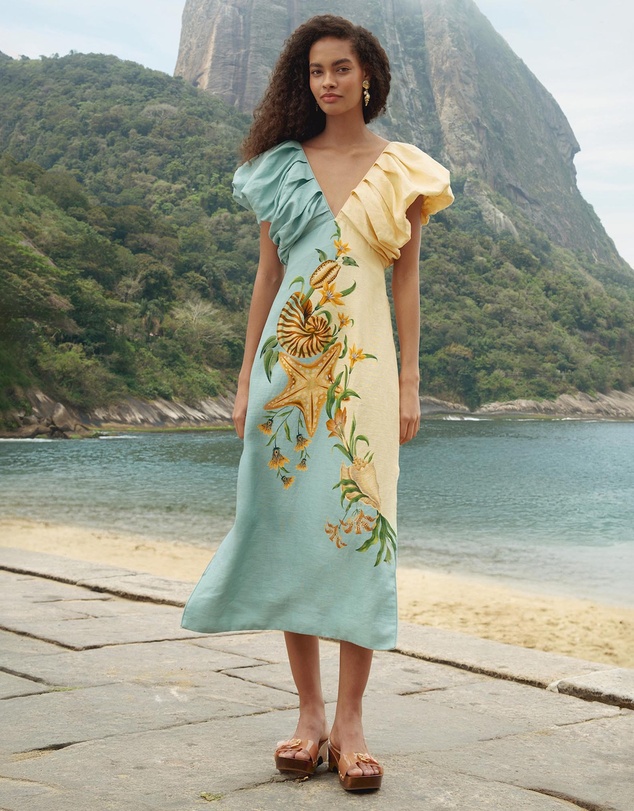 Farm Rio - Marine Garden Midi Dress